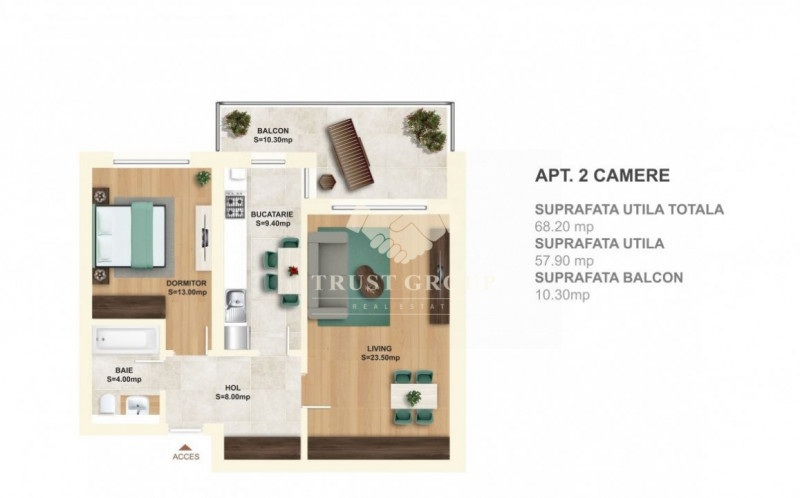 Apartament 2 camere Aviației | Bloc 2022 |