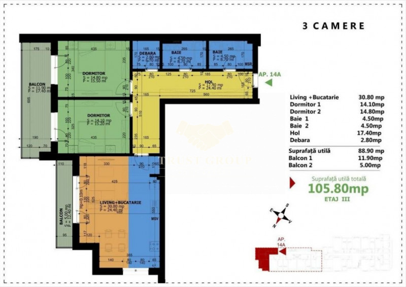 Apartament 3 camere lux - Unirii - Comision 0%