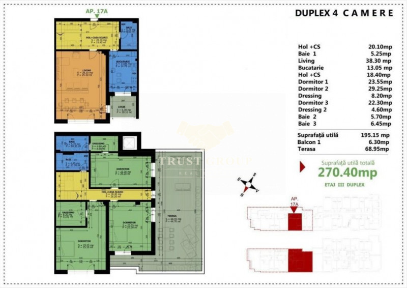 Duplex 4 camere + terasa - lux - Unirii - Comision 0%