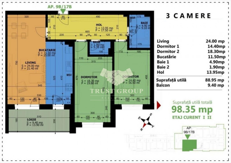 Apartament 3 camere lux - Unirii - Comision 0%