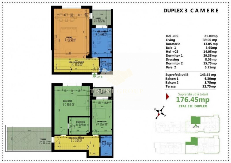 Duplex 3 camere lux - Unirii - Comision 0%