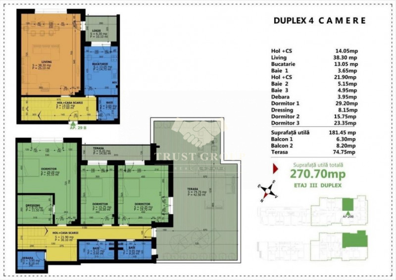 Duplex 4 camere lux - Unirii - Comision 0%