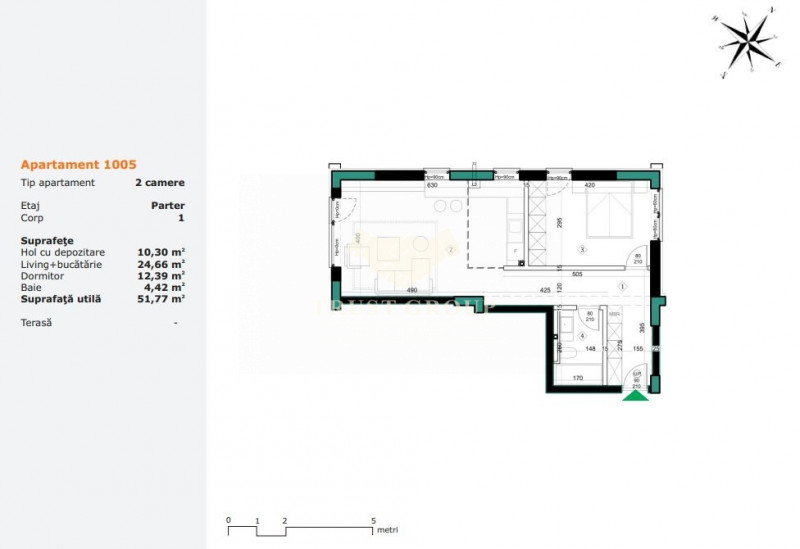 Apartament 2 camere Straulesti