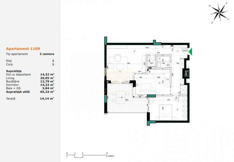 Apartament 2 camere Straulesti