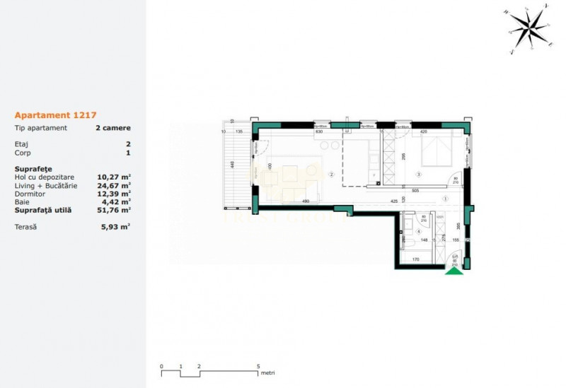 Apartament 2 camere Straulesti