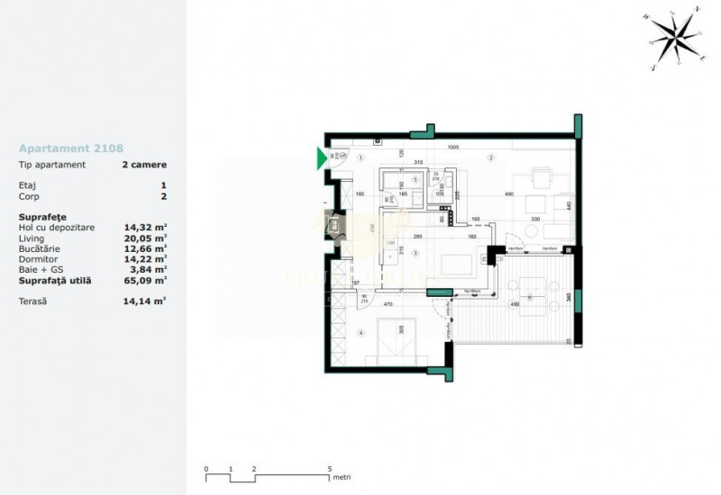 Apartament 2 camere Straulesti