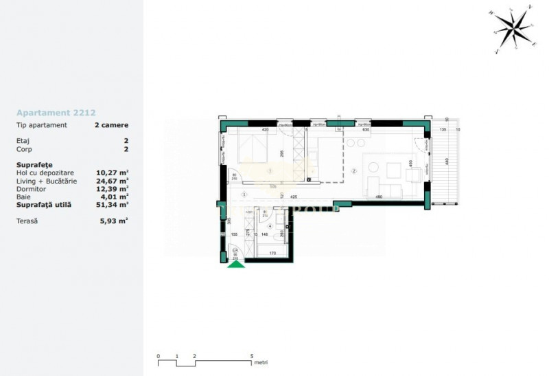 Apartament 2 camere Straulesti