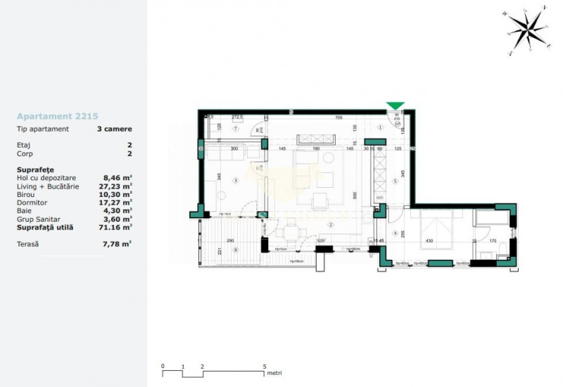 Apartament 3 camere Straulesti