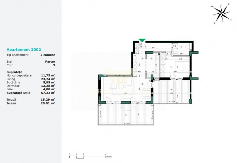 Apartament 2 camere Straulesti