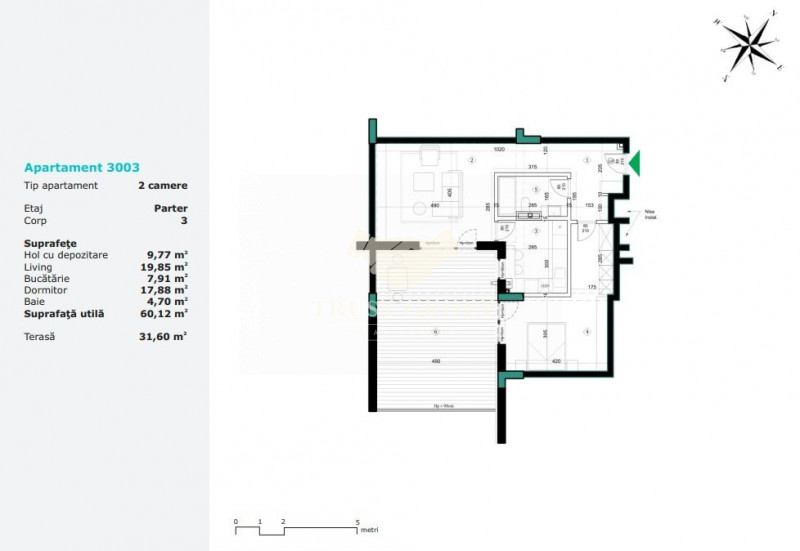 Apartament 2 camere Straulesti