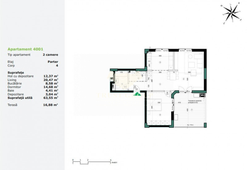 Apartament 2 camere Straulesti