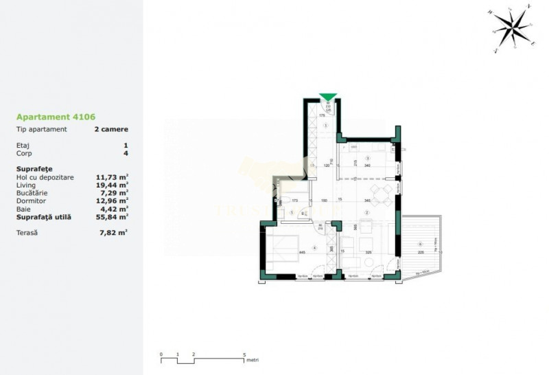 Apartament 2 camere Straulesti