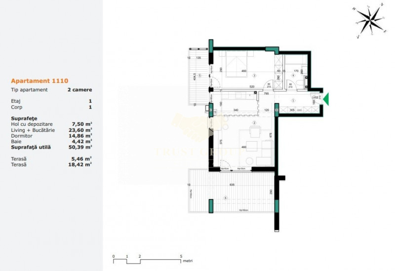 Apartament 2 camere Straulesti