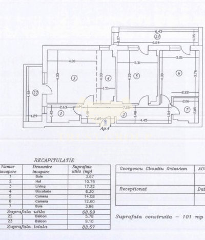 Apartament 3 camere Sisesti 