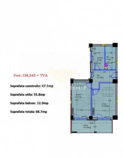 Aparatament 2 camere Baneasa LUX | Bloc 2022