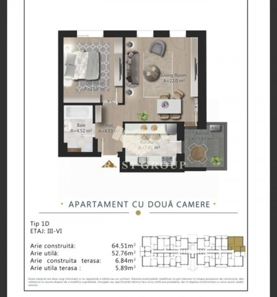 Apartament 2 camere Pipera | Bloc 2022