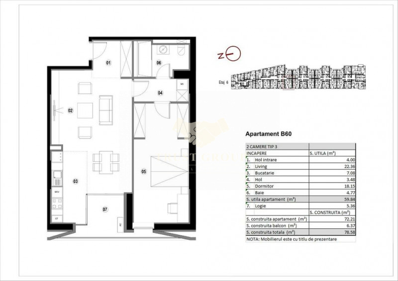 Apartament 2 camere 102 The Adress