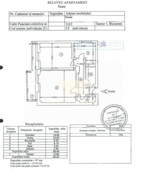 Apartament 2 Camere Kiseleff loc de parcare inclus