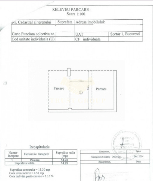 Apartament 2 Camere Kiseleff loc de parcare inclus