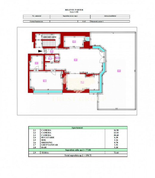 Apartament 3 camere+curte / Arcul de Triumf - Comision 0%