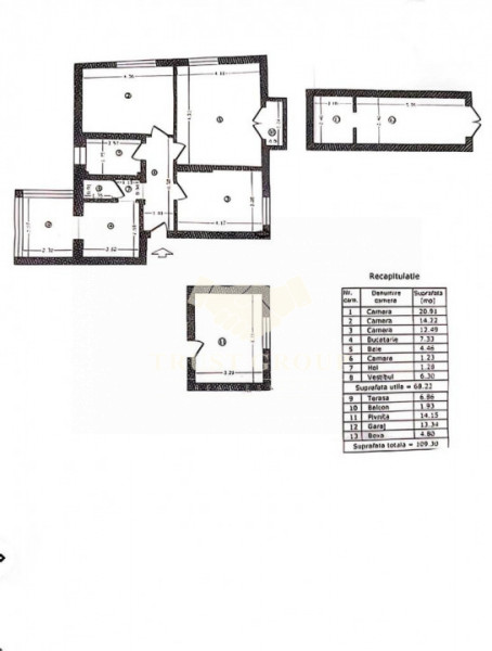 Apartament 3 camere Capitale / boxa / terasa / garaj /