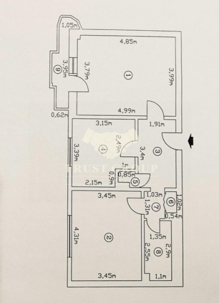 Apartament 2 camere Piata Victoriei / 1995 