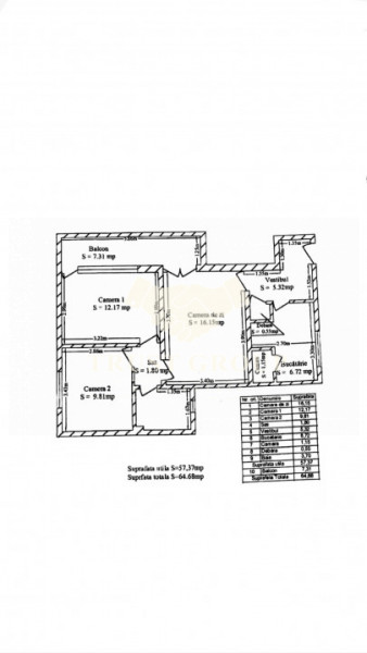 Apartament 3 camere Cimigiu | centrala bloc | renovat | bloc fara risc urgenta