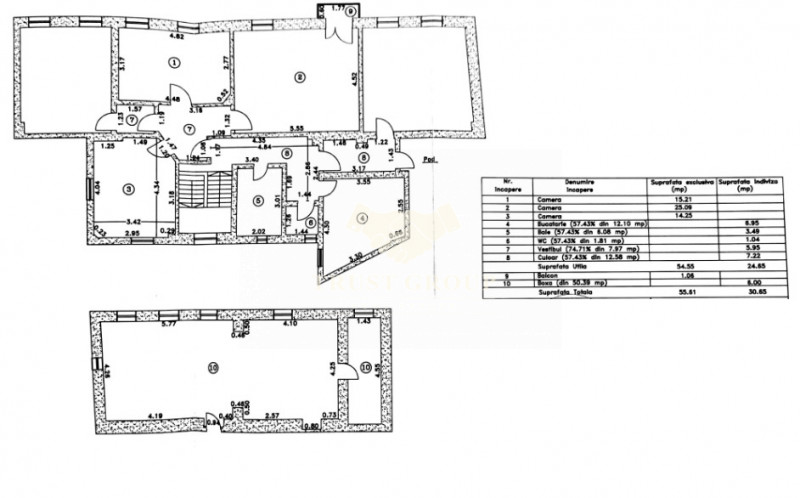 Apartament 4 camere Universitate- Batistei | in casa