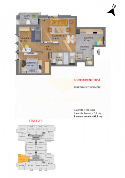 Apartament 3 camere Pipera 