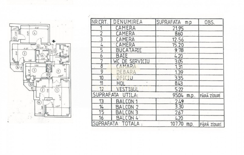 Apartament 4 camere Clucerului