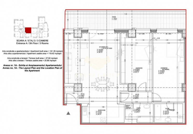 Apartament 3 camere lux - Herastrau | Loc de parcare 