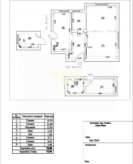 Apartament 4 camere Capitale 