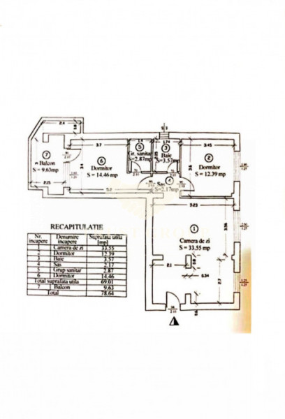 Apartament 3 camere Dorobanti | vedere mixta | doua bai | balcon 10mp 