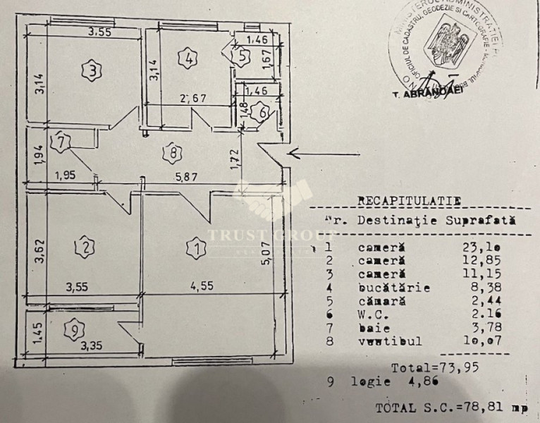 Apartament 3 camere Unirii | 1993