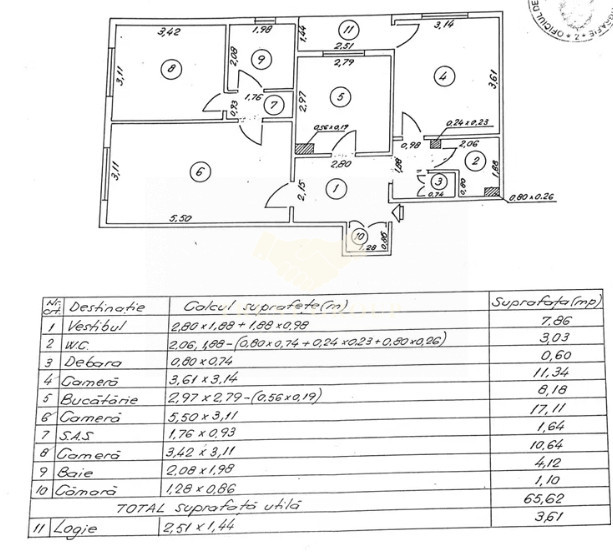 Apartament 3 camere Obor | 1982 | centrala termica 