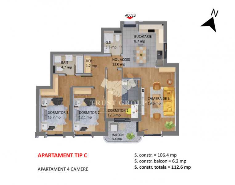 Apartament 4 camere Pipera 