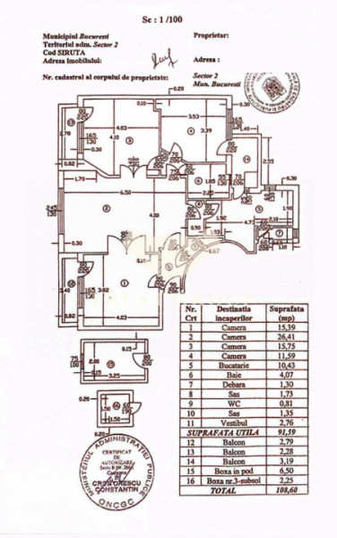 Apartament 4 camere. Mosilor |  Armeneasca