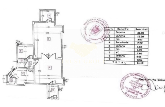 Apartament 2 camere Dorobanti | posibilitate centrala | chirie lunara 650e |