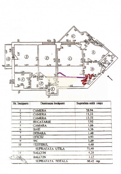 Apartament 3 camere Titulescu | 1982