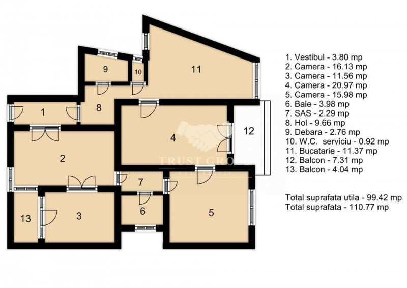 Apartament 4 camere Armeneasca | boxa la subsol