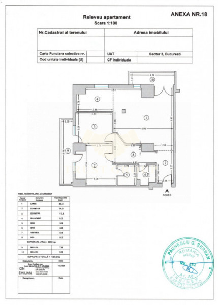 Decebal 3 camere | 2010 | 102mp | Loc de parcare | COMISION 0%