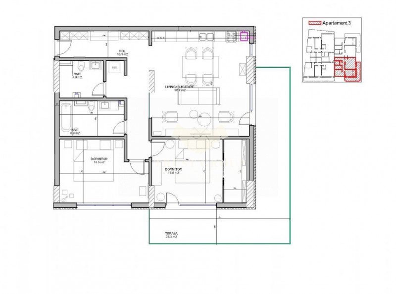 Apartament 3 camere lux - Baneasa