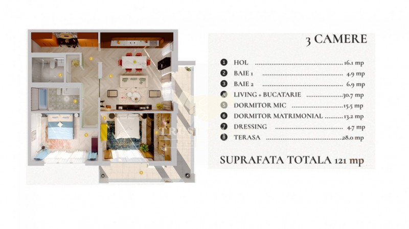 Apartament 3 camere lux - Baneasa- Comision 0%