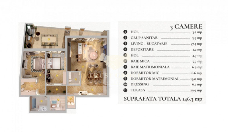 Apartament 3 camere lux - Baneasa- Comision 0%